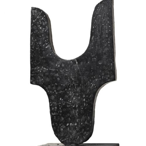 Sculpture ''Zeus'' - bronze NOIR - 40x24x2 cm- éd.8 (patine noire + blanc de titane). 