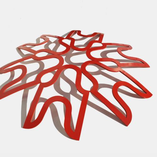 sculpture murale ST-S525 de la série ''Ombres et Lumières'' acier peint - 77x77x7 cm  (2 options d'accrochage).