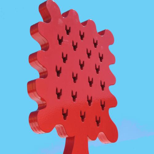 Sculpture ''ST-S345'' - série dite '' l’Arbre Rouge'' - éd.25 pièces - acier peint - 46x31x3 cm