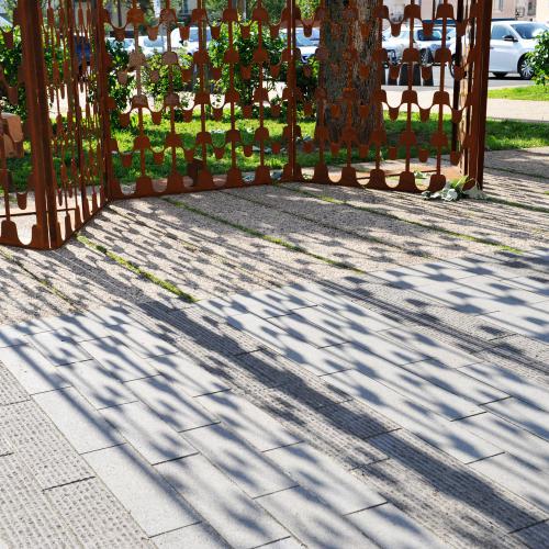 sculpture LE PARAVENT DU VENT- détail ombres portées- oeuvre en espace public