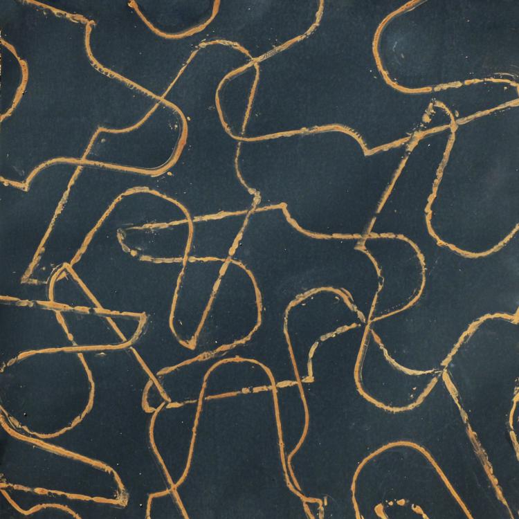 oeuvre sur papier série ''sans titre''- ST P01- terre crue + acrylique - 70x70 cm