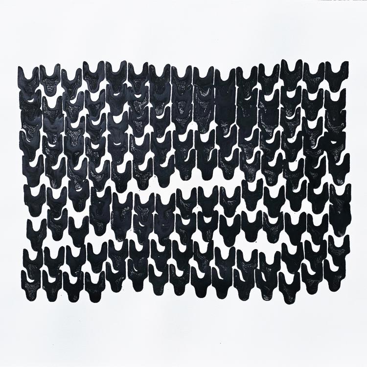 Oeuvre sur papier de la série ''Rythmes'' - ST-P605-X - acrylique sur papier 75 x 105 cm