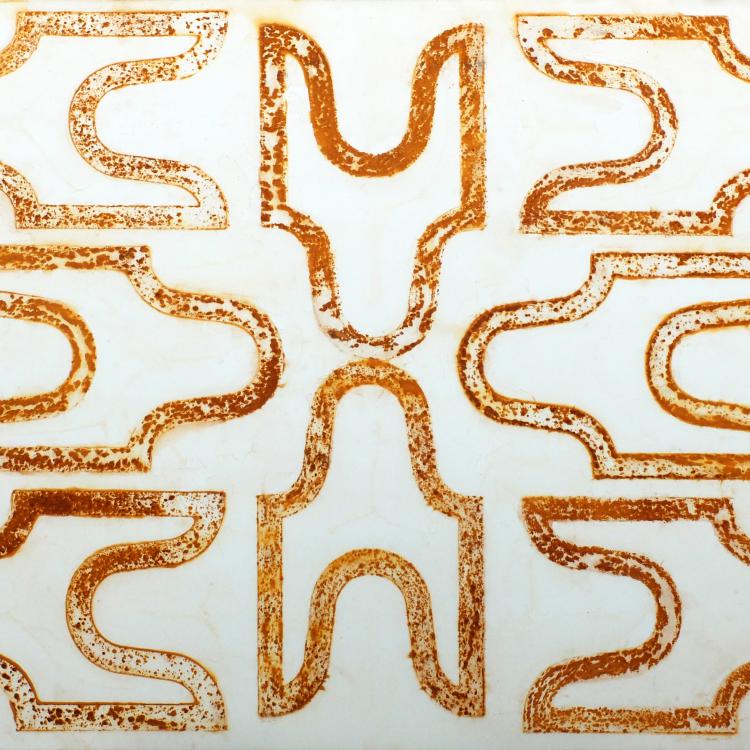 ST-P682 -oeuvre sur papier -Série ''papiers rouillés'' L2 - rouille naturelle -70x100 cm ou 100x70 cm