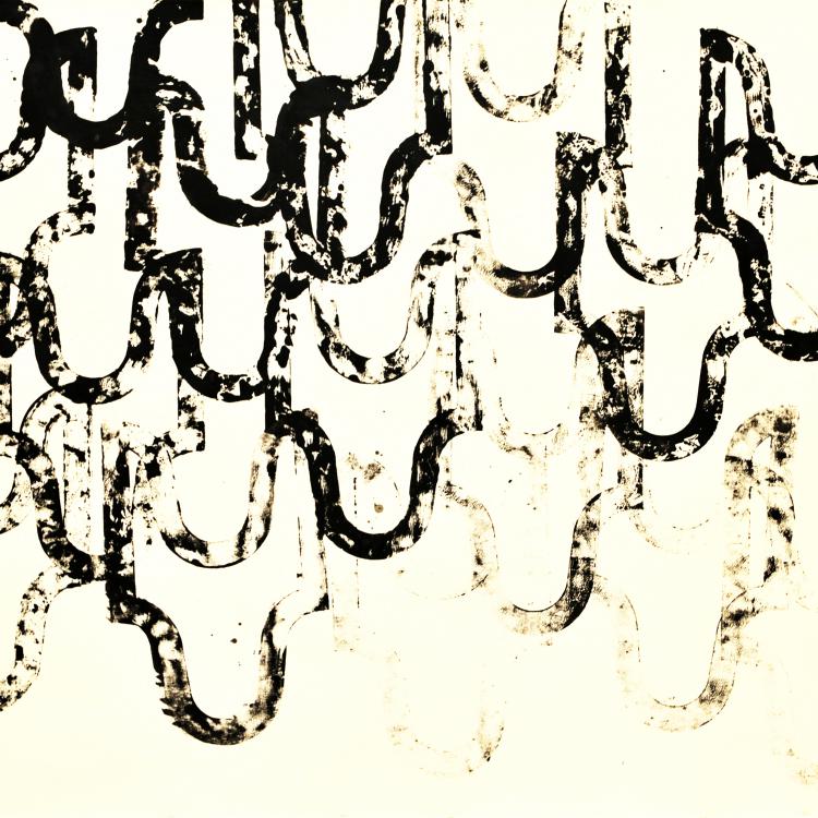 Œuvre sur papier de la série Empreintes - ''ST-P1022'' - acrylique - 150x210 cm