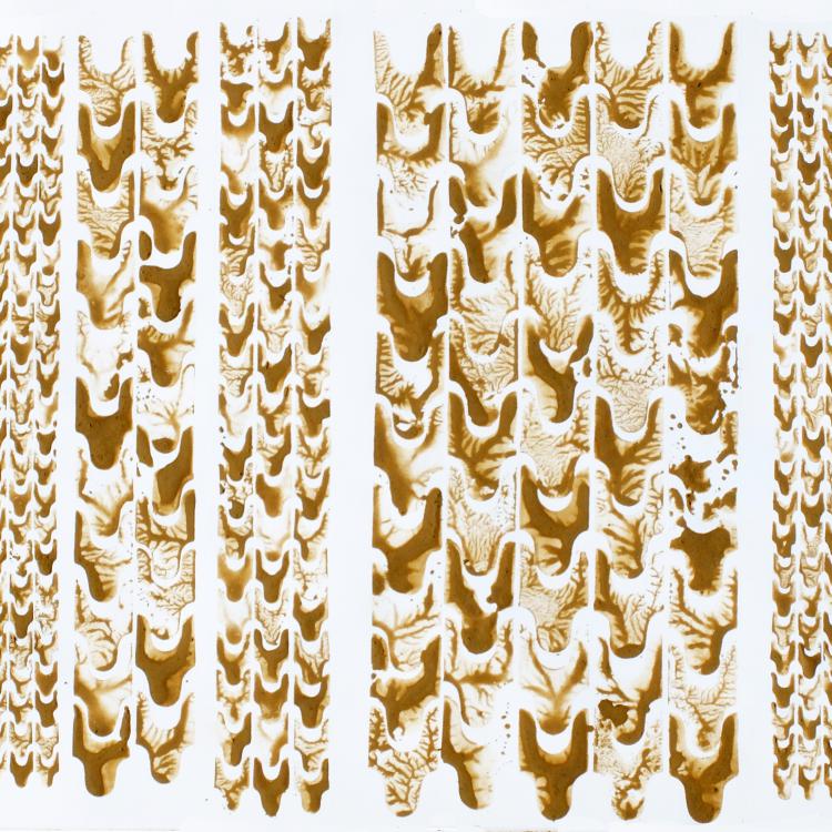 oeuvre sur papier - série '' Paysages ''- terre crue naturelle -2- 70x100 cm -