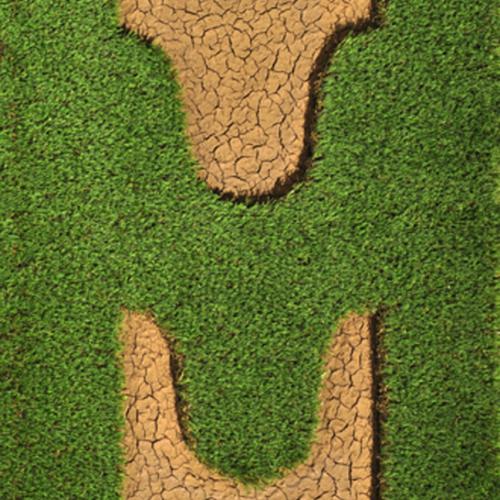 série ''Signes de Terre'' - ST– P1064 - gazon synthétique et terre crue - 190x78x5 cm 