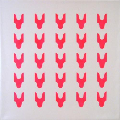 Peinture de la série ''Pictogrammes'' - ''ST-P981''- peinture fluo - bâche PVC sur toile/châssis-100x100 cm