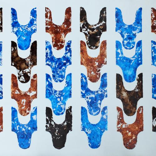 série peinture à l'huile sur toile libre lin - ''coloriste'' C -144x215 cm