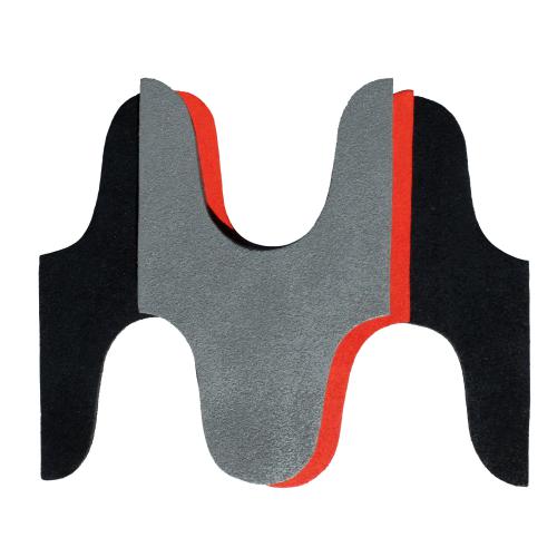 série relief mural - extrudé + peinture + sable de marbre - 40x49x6 cm - 4 modules -