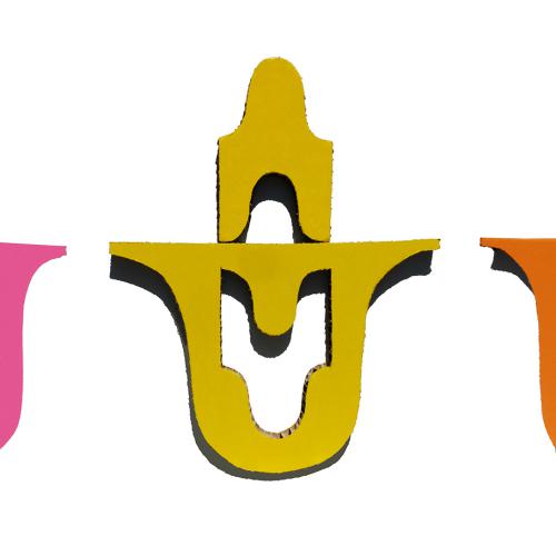 Série peinture volume dite ''vide-plein'' -yin-yang- structure cartonnée+ peinture-75x60x12 cm et 75x60x4 cm pour les 2 pièces à droite