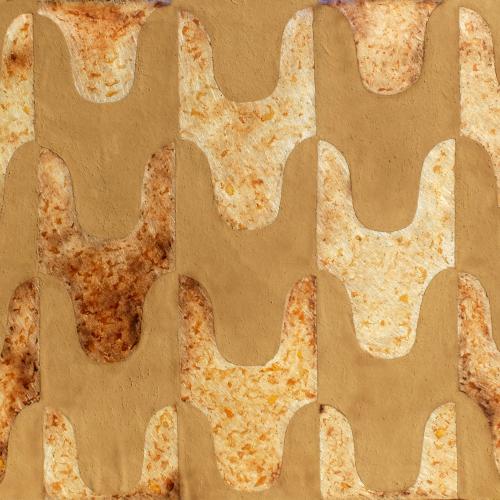 ''ST-P612'' Série ''éloge de la tomate''- jus de terre-graines-chairs-peaux sur plexiglas 130x189 cm -