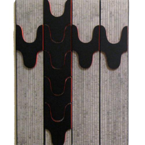 série ''Eloge de la Nature'' peinture ''ST P056'' + modules en extrudé + cendres végétales sur polycarbonate et châssis en fer- 135 x105 cm