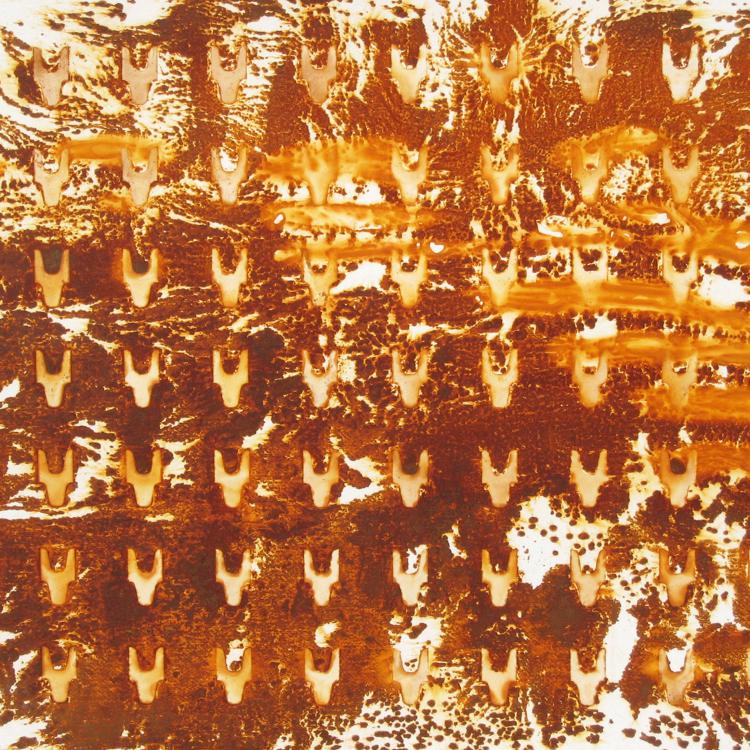 Œuvre sur papier de la série Papiers rouillés ''ST-P 682-A'' -70x100 cm