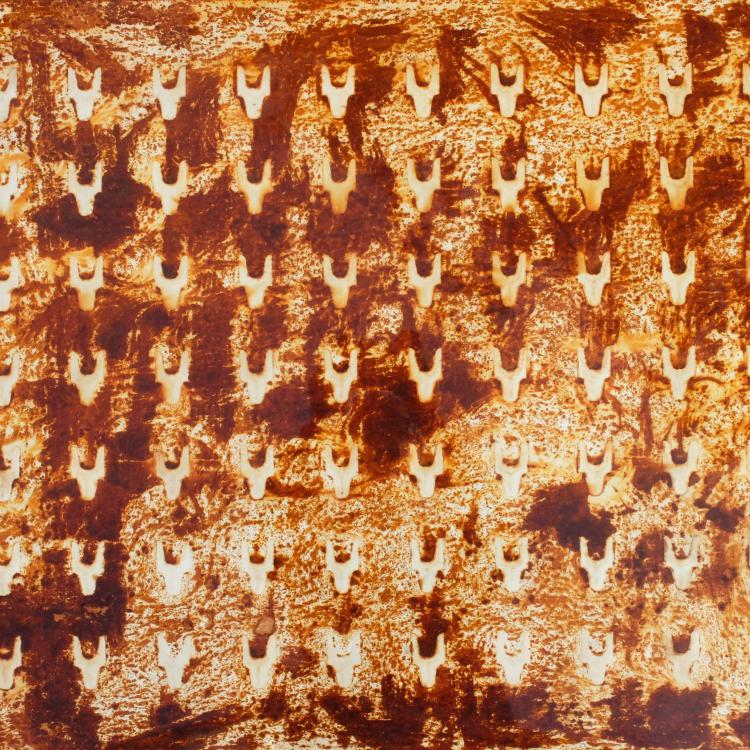 Œuvre sur papier de la série Papiers rouillés ''ST-P 682-E'' -70x100 cm