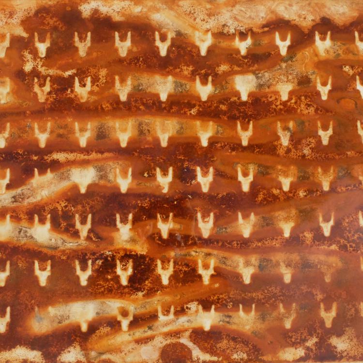 œuvre/papier de la série Papiers rouillés ''ST-P 682-J'' - 70x100 cm