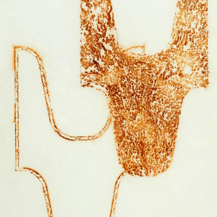 œuvre/papier de la série Papiers rouillés ''ST-P 682-R'' - 100x70 cm