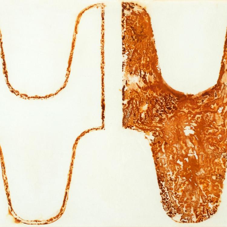 œuvre/papier de la série Papiers rouillés ''ST-P 682-W'' - 70x100 cm